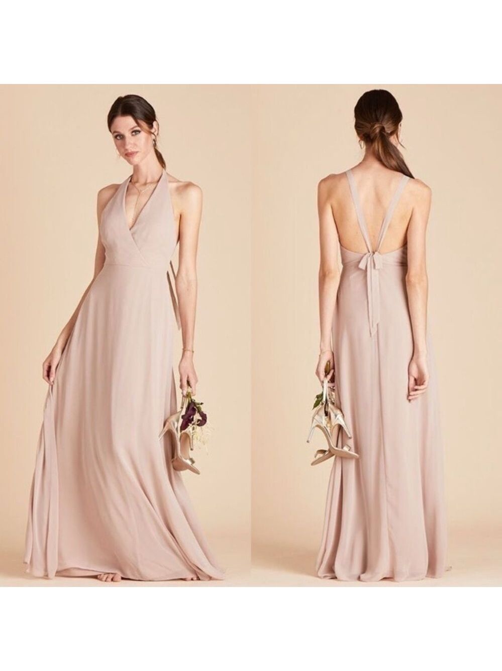 Birdy Grey Moni Convertible Bridesmaid Dress in Taupe Chiffon